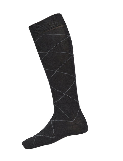 Calzino lungo fantasia rombi |Colore:Grigio