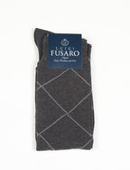 Calzino lungo fantasia rombi |Colore:Grigio