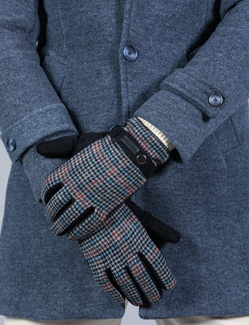 Guanti in pied de poule |Colore:Grigio