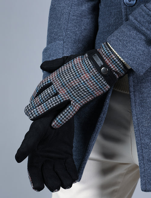 Guanti in pied de poule |Colore:Grigio