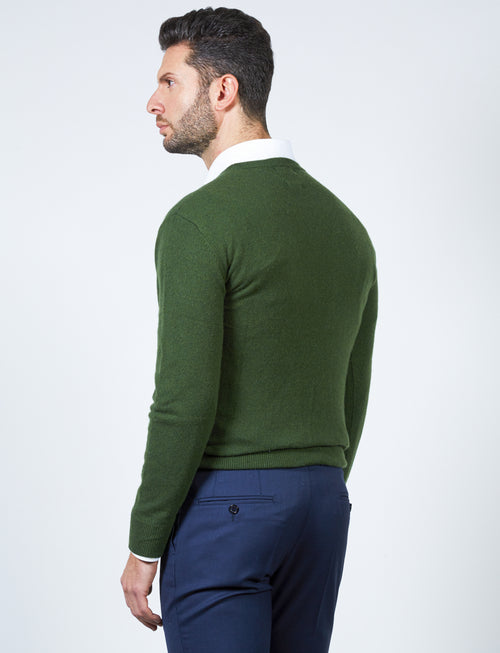 Maglia girocollo in cashmere |Colore:Verde bosco