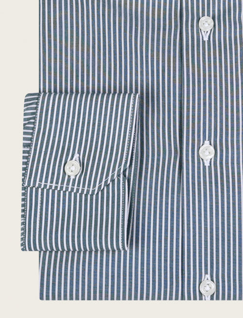 Camicia in cotone a righe piccole