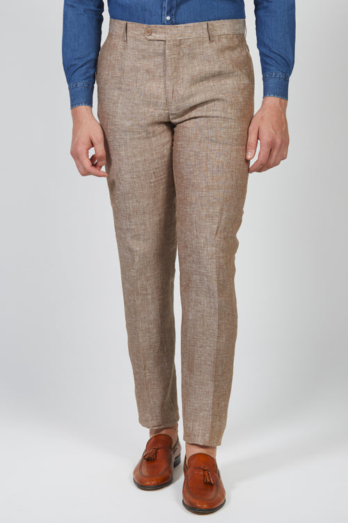 Pantalone in lino mélange |Colore:Beige