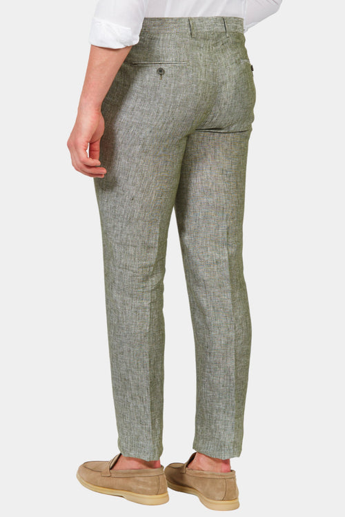 Pantalone in lino mélange |Colore:Foresta