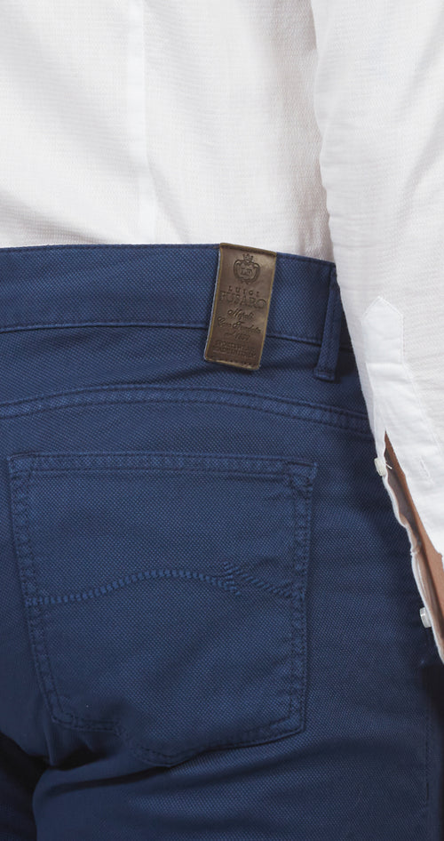 Pantalone cinque tasche in dobby luigi fusaro