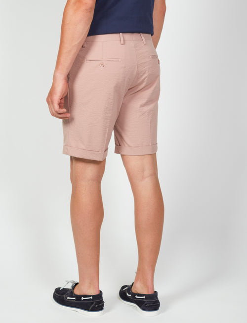 Bermuda in cotone goffrato con pinces |Colore:Rosa antico