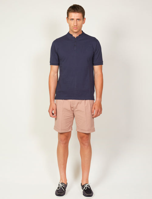 Bermuda in cotone goffrato con pinces |Colore:Rosa antico