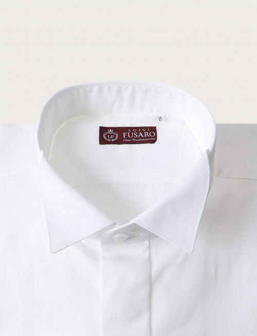 Camicia con polsino per gemelli in twill luigi fusaro
