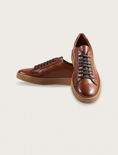 Sneakers in pelle crust |Colore:Cuoio