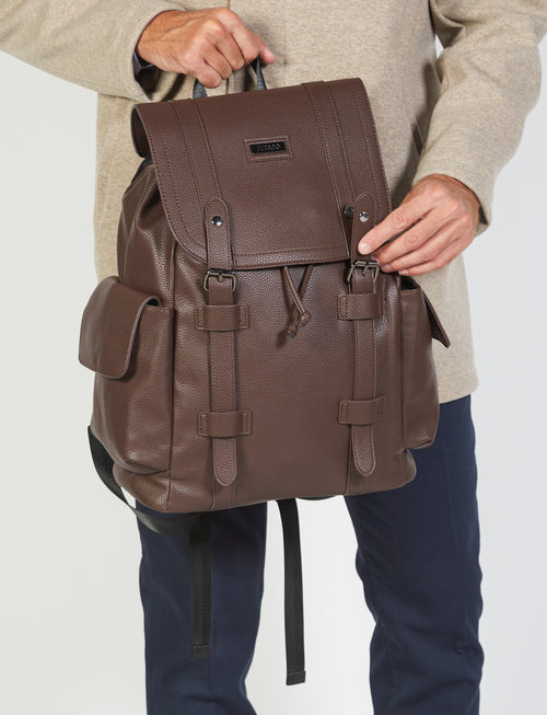 Zaino in eco-pelle con tasche luigi fusaro