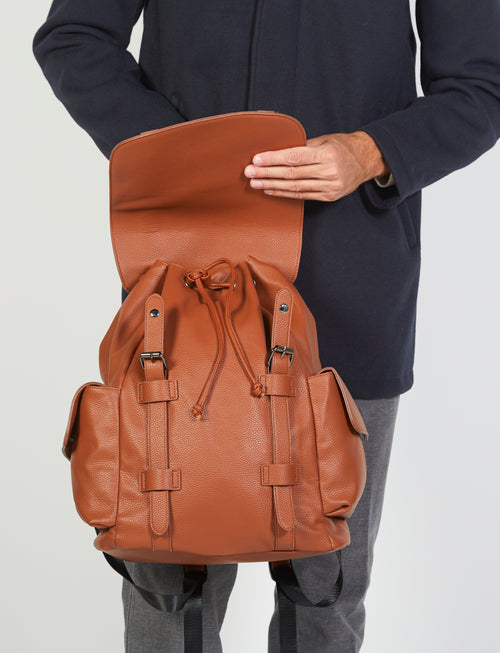 Zaino in eco-pelle con tasche luigi fusaro