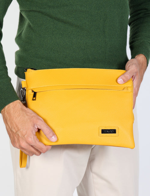 Pochette in eco-pelle con manico luigi fusaro