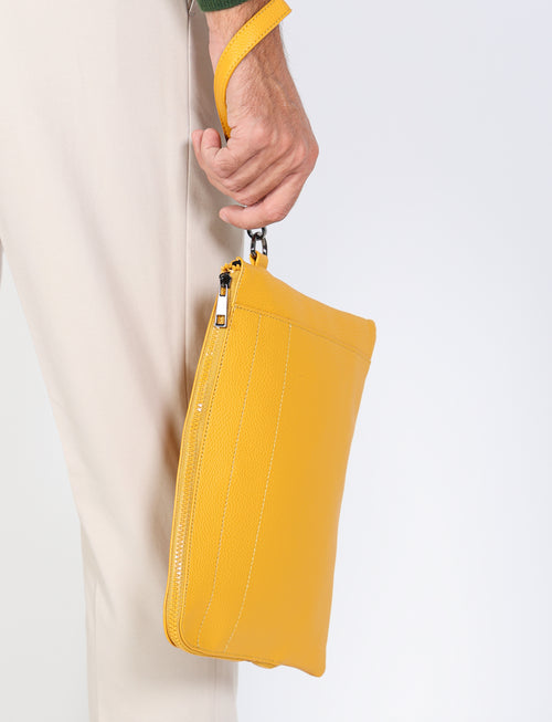 Pochette in eco-pelle con manico luigi fusaro