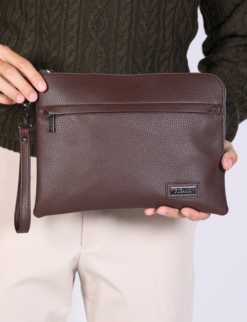 Pochette in eco-pelle con manico luigi fusaro