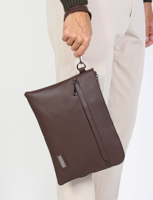 Pochette in eco-pelle con manico luigi fusaro