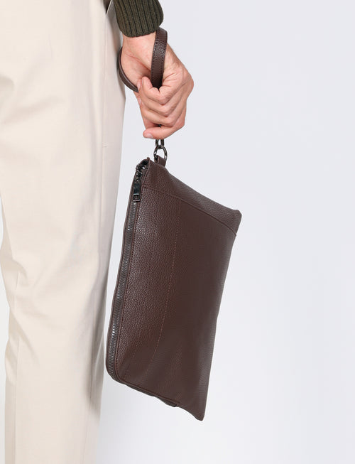 Pochette in eco-pelle con manico luigi fusaro
