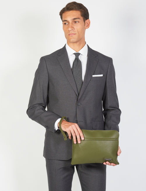 Pochette in eco-pelle con manico luigi fusaro