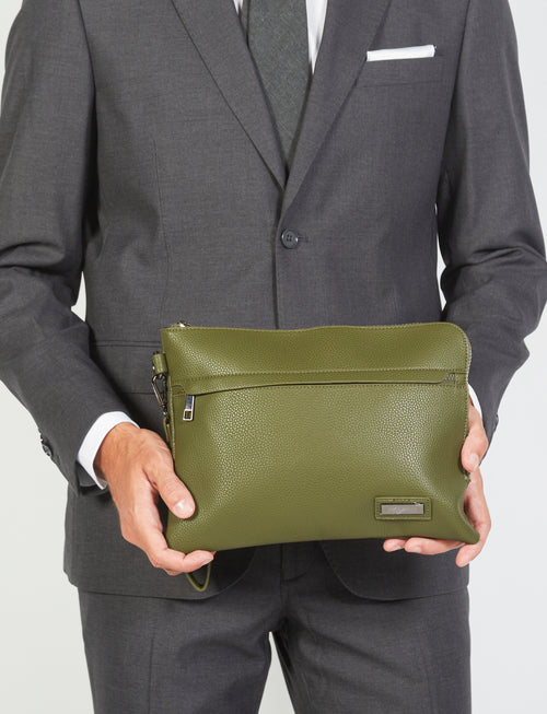 Pochette in eco-pelle con manico luigi fusaro