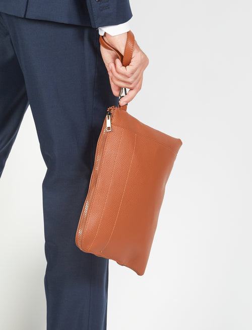 Pochette in eco-pelle con manico luigi fusaro