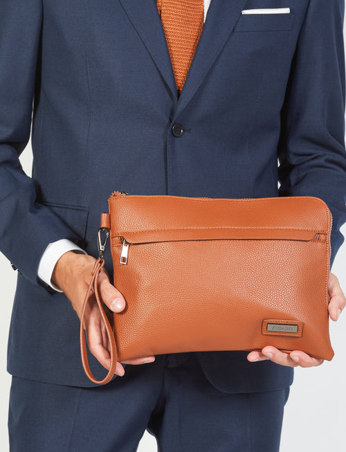 Pochette in eco-pelle con manico luigi fusaro