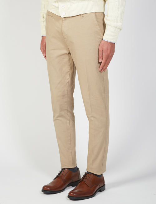 Pantaloni basici in tessuto twill |Colore:Sabbia