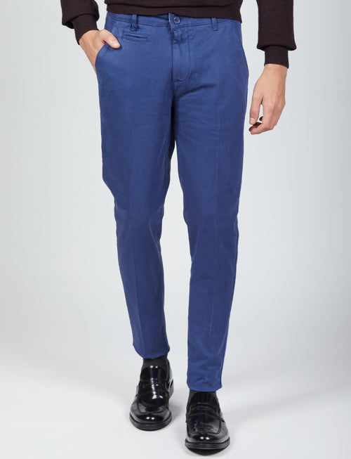 Pantaloni basici in tessuto twill |Colore:Bluette