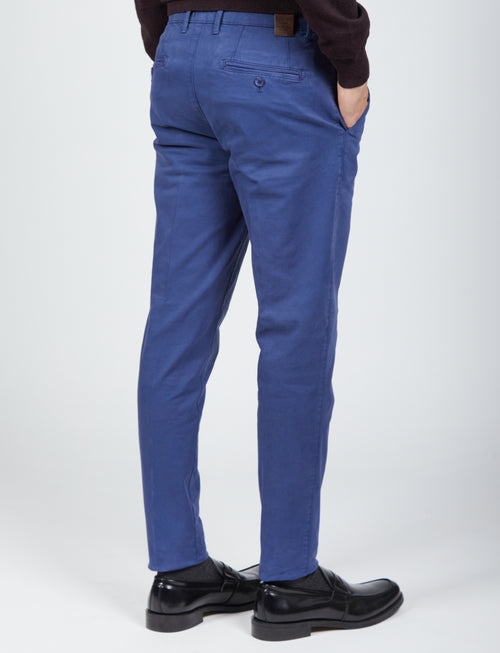 Pantaloni basici in tessuto twill |Colore:Bluette