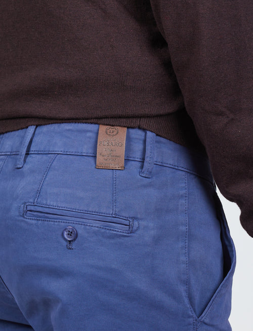Pantaloni basici in tessuto twill |Colore:Bluette