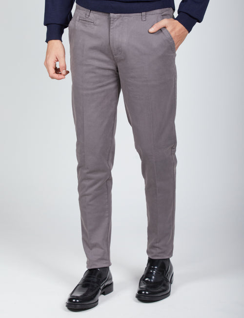 Pantaloni basici in tessuto twill |Colore:Grigio