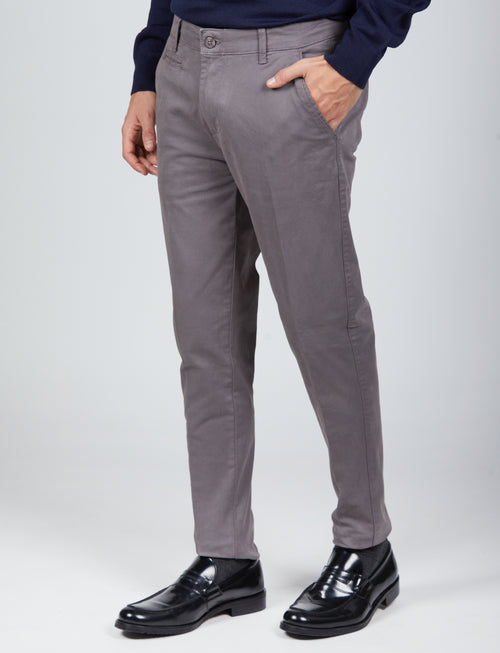 Pantaloni basici in tessuto twill |Colore:Grigio