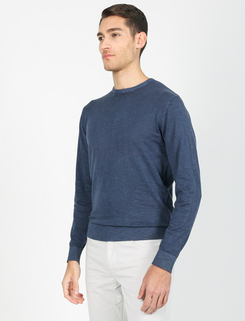 Maglia in 100% cotone stone wash |Colore:Blu