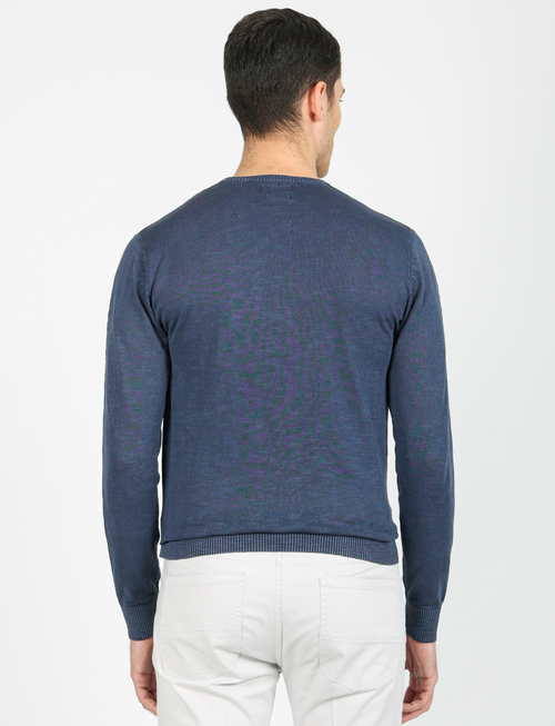 Maglia in 100% cotone stone wash |Colore:Blu