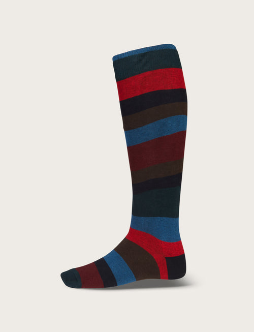 Calzini in cotone a righe larghe |Colore:Rosso