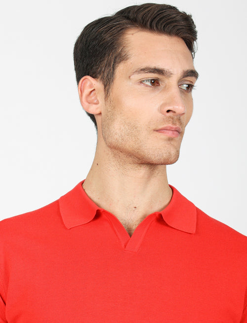 Polo a V in cotone leggero luigi fusaro