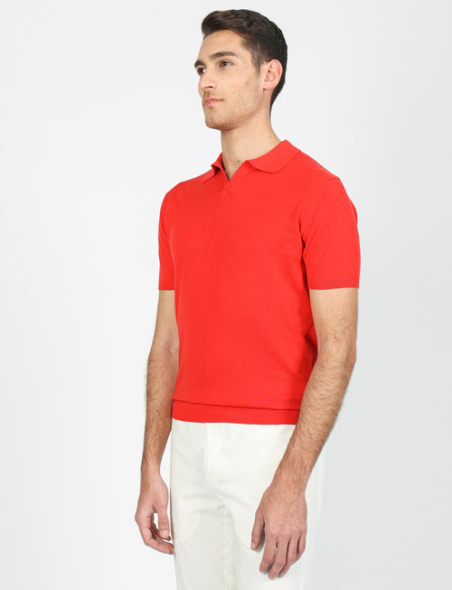 Polo a V in cotone leggero luigi fusaro