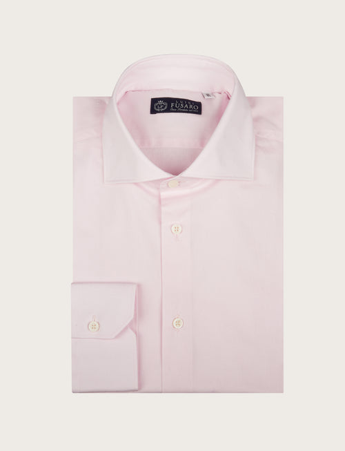 Camicia tinta unita in cotone stretch |Colore:Rosa