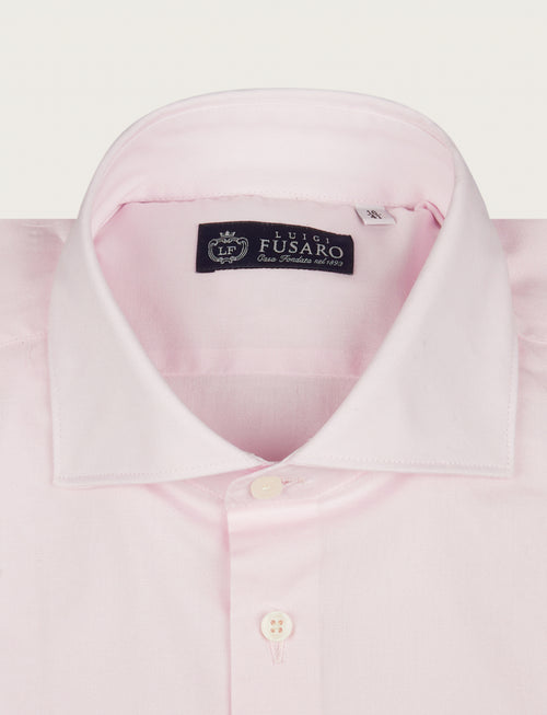 Camicia tinta unita in cotone stretch |Colore:Rosa