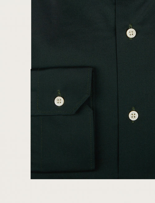 Camicia tinta unita in cotone stretch |Colore:Verde
