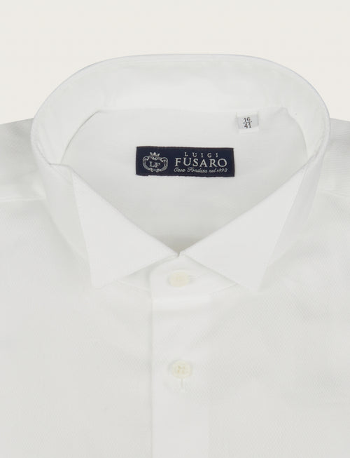 Camicia con colletto diplomatico in cotone operato luigi fusaro
