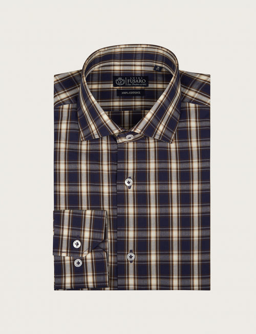 Camicia in cotone fantasia check luigi fusaro