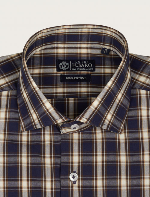Camicia in cotone fantasia check luigi fusaro