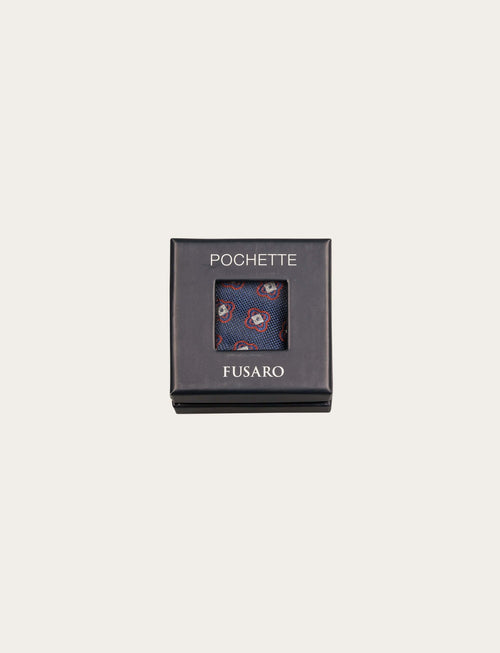 Pochette in seta disegno geometrico floreale luigi fusaro