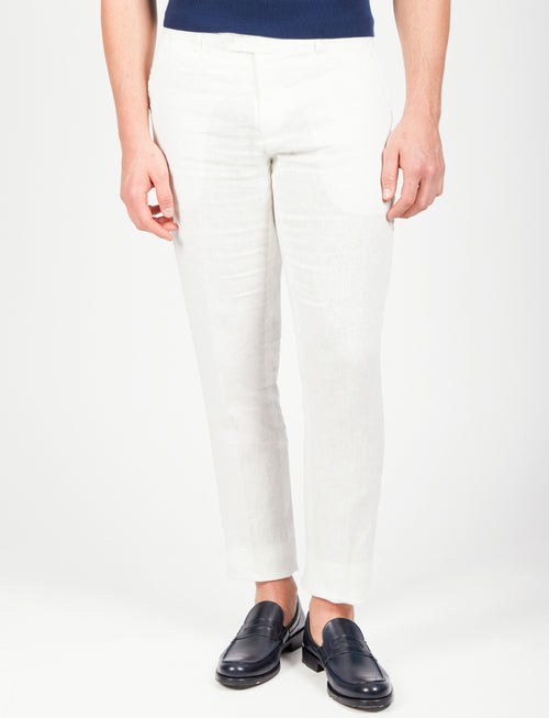 Pantaloni 100% lino naturale |Colore:Bianco