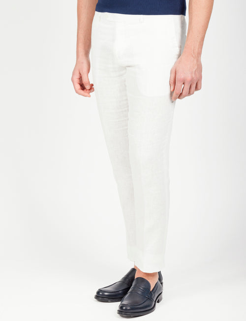 Pantaloni 100% lino naturale |Colore:Bianco