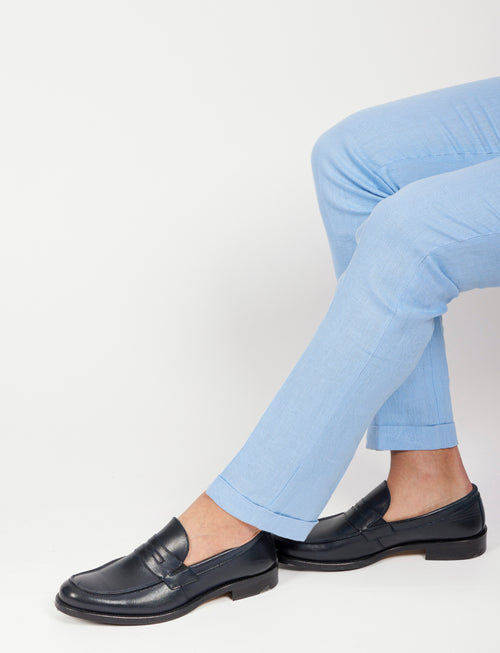 Pantaloni 100% lino naturale |Colore:Celeste