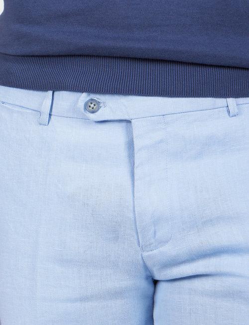 Pantaloni 100% lino naturale |Colore:Celeste