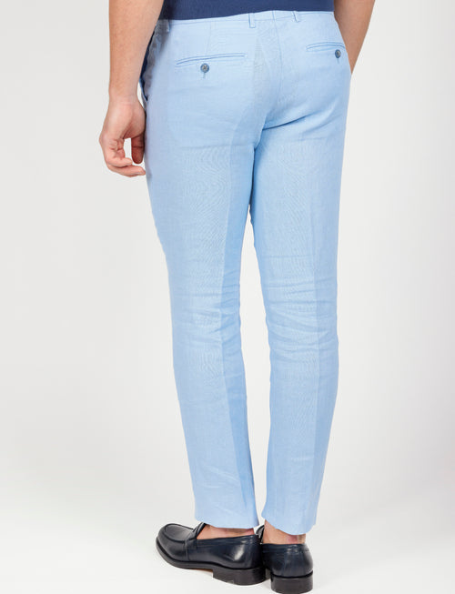 Pantaloni 100% lino naturale |Colore:Celeste