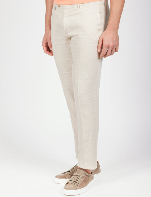 Pantaloni 100% lino naturale_Luigi Fusaro