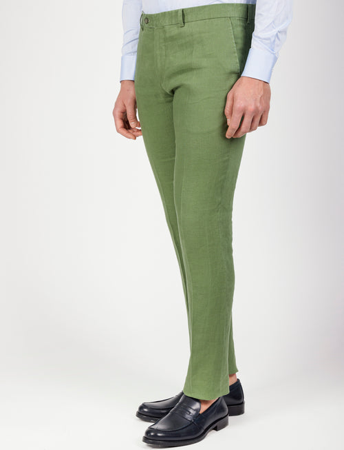 Pantaloni 100% lino naturale |Colore:Salvia