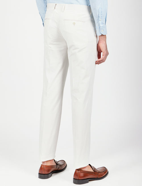 Pantaloni a righe in cotone goffrato_Luigi Fusaro